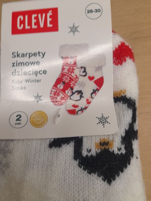 Nowy 2pak zimowe skarpetki świąteczne r.28-30