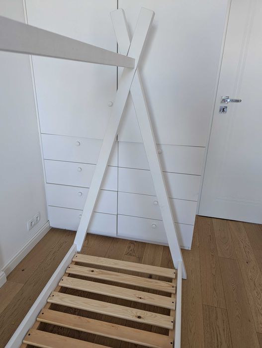 Łóżeczko tipi domek białe 140x70
