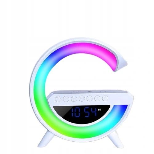 Lampka Led Ładowarka Qi Głośnik Rgb Radio Zegar