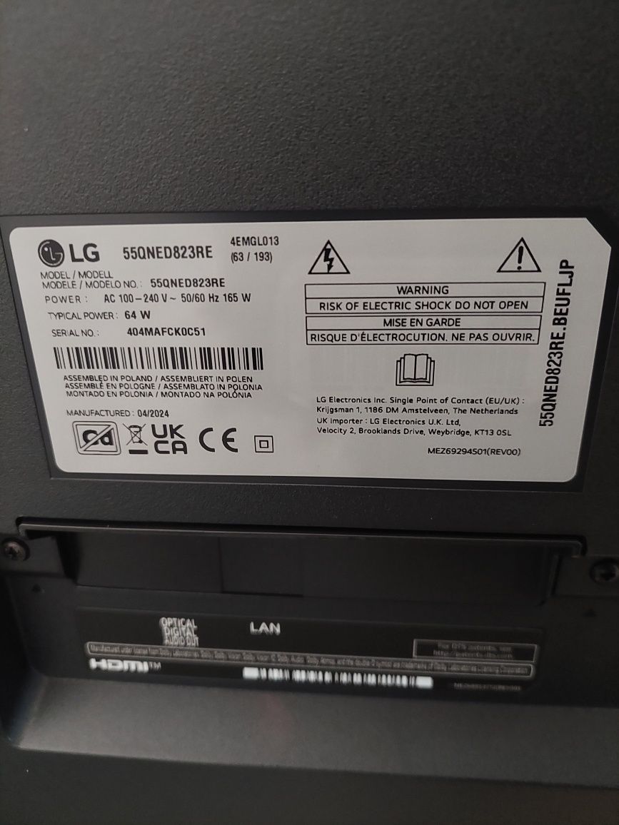 Telewizor LG 55QNED823RE 55" LED 4K 120Hz webOS  DVB-T2 GWARANCJA