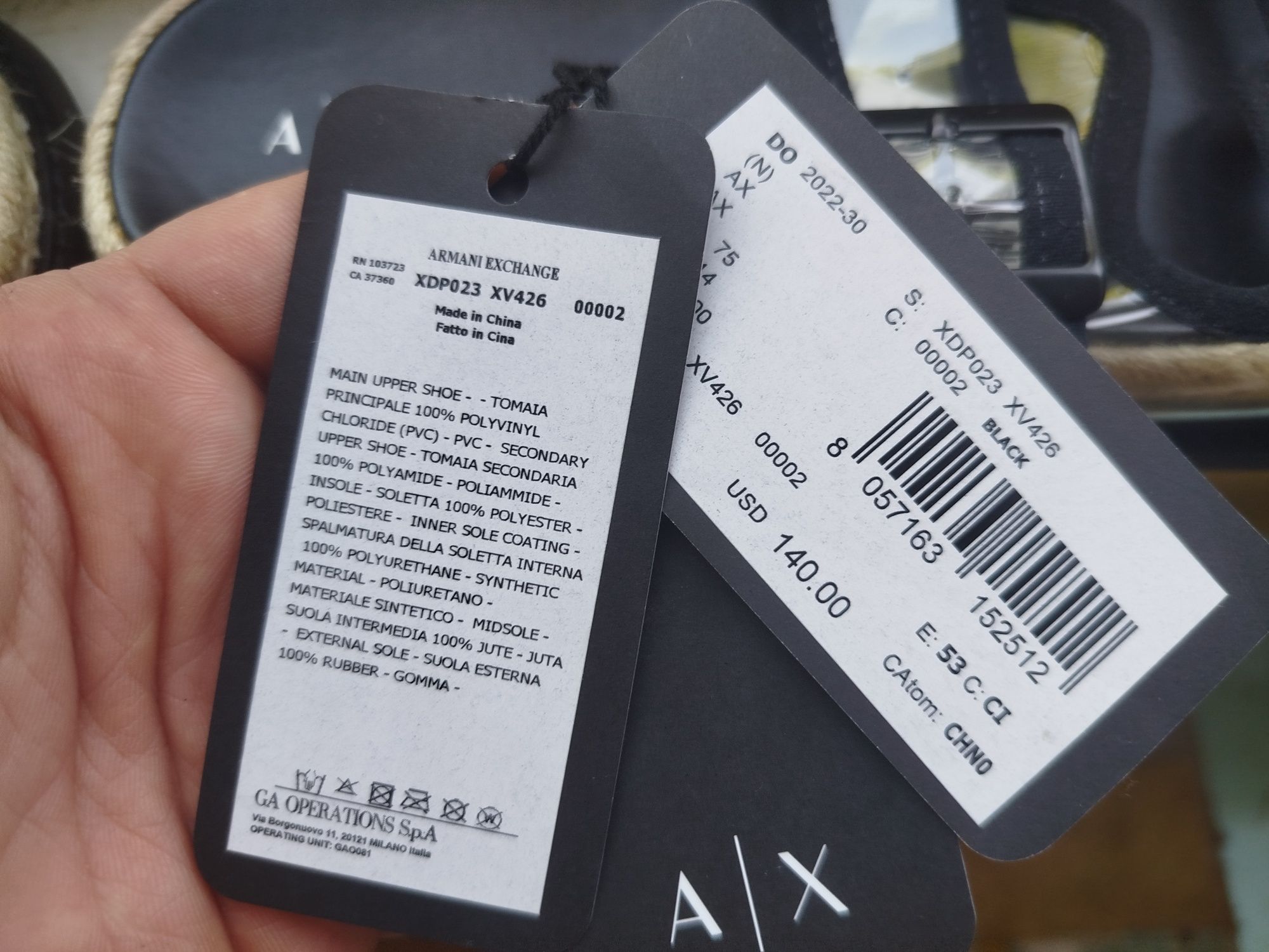 Armani exchange шлепанцы шльопанці нові