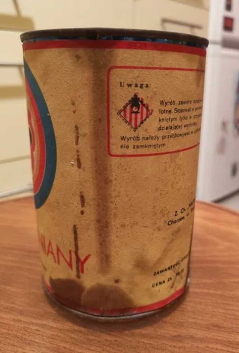 Pokost lniany puszka z 1982 roku! 1L Kapsuła czasu