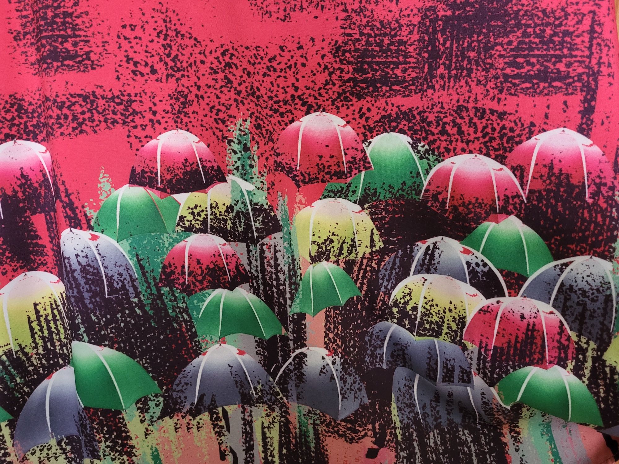 Tunika czerwona z kolorowymi parasolami, rozmiar z metki xxl