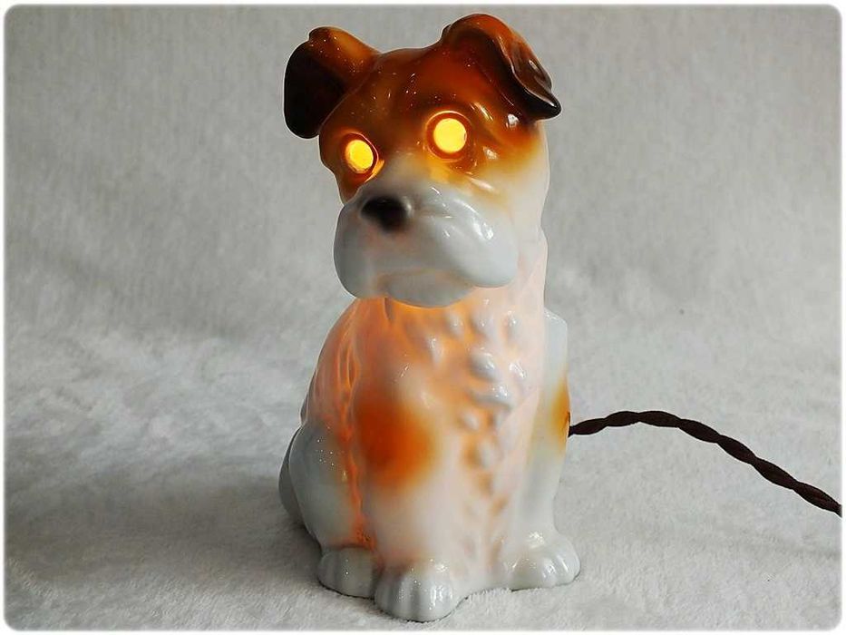 Przedwojenna Lampka - Piesek Porcelana 20-30' NP Neu Porzellan Tettau