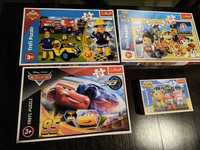 Puzzle 4 zestawy Psi patrol, Auta, Strażak Sam, Super wings. 3+