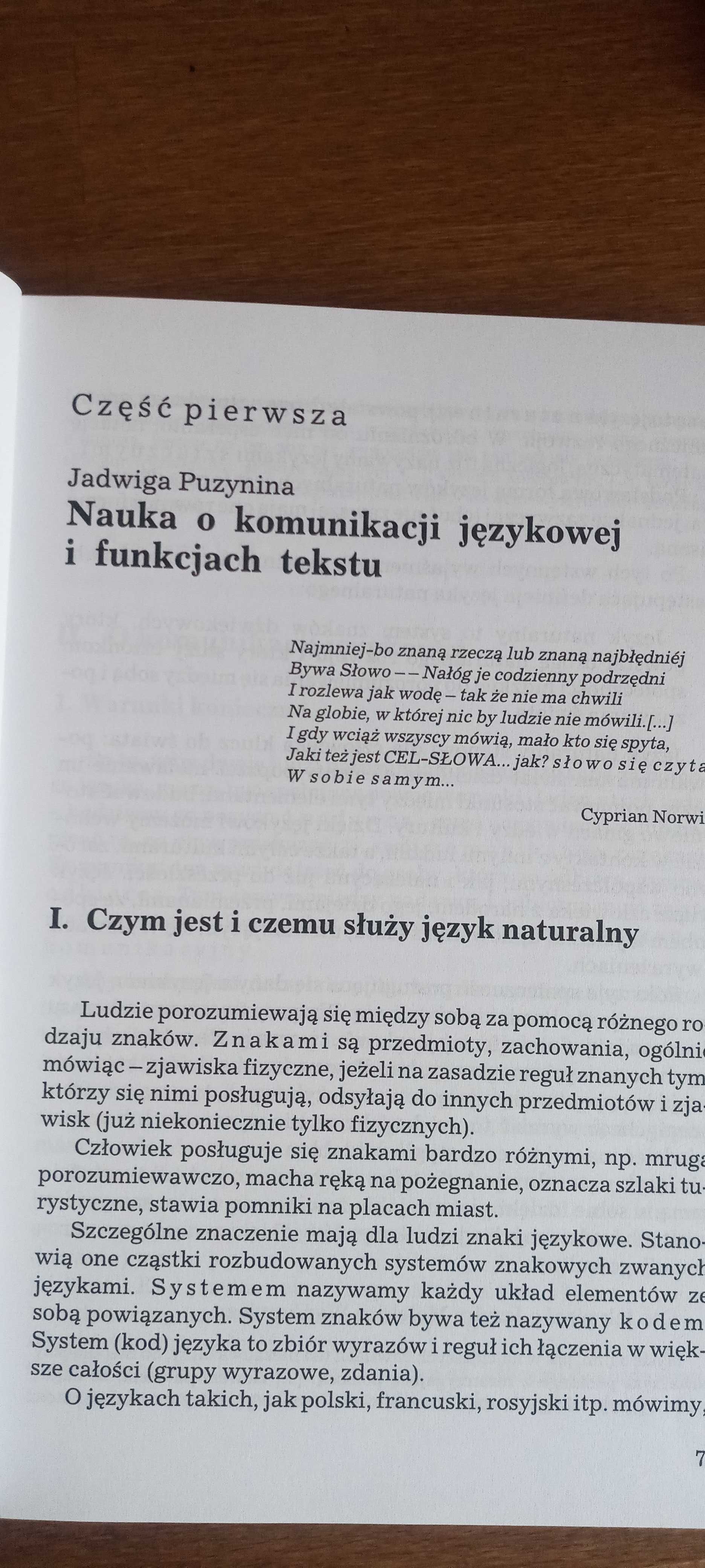 "Język polski, Język i my 1" podręcznik dla szkół średnich
