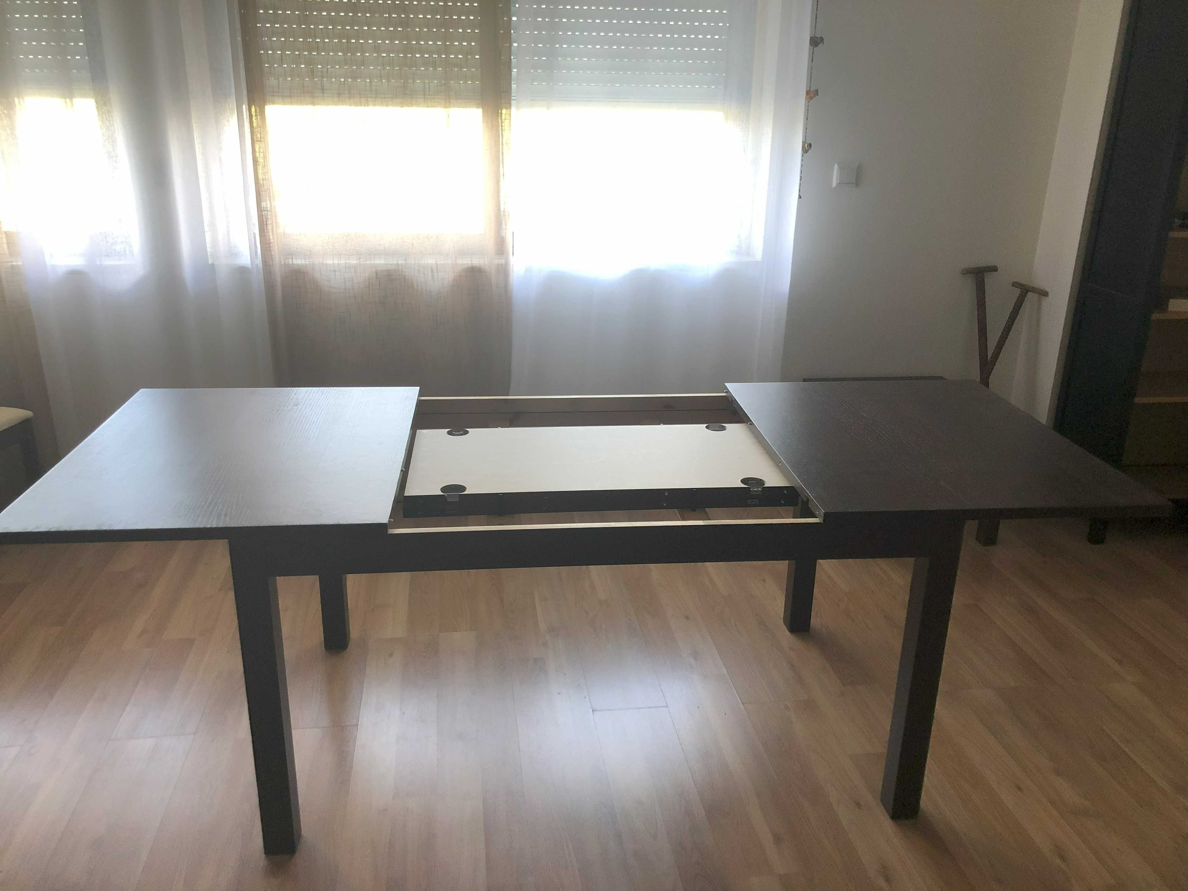 Mesa de jantar extensível e 6 cadeiras estofadas IKEA