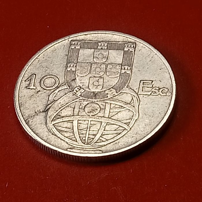 moeda 10.00 escudos prata 1954