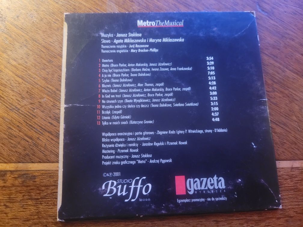 CD Metro The Musical 2001 Buffo Promo