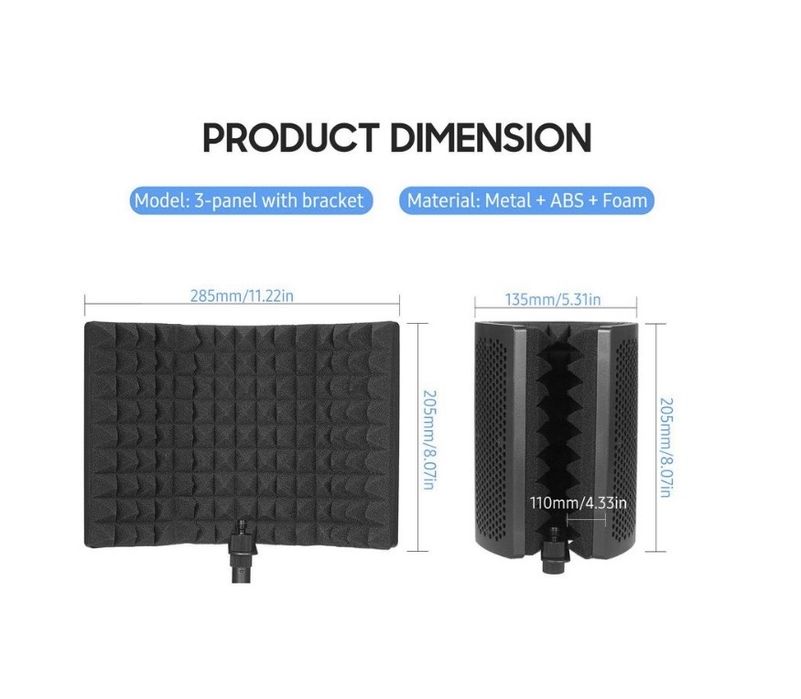 Tela de isolamento de microfone com esponja absorvente