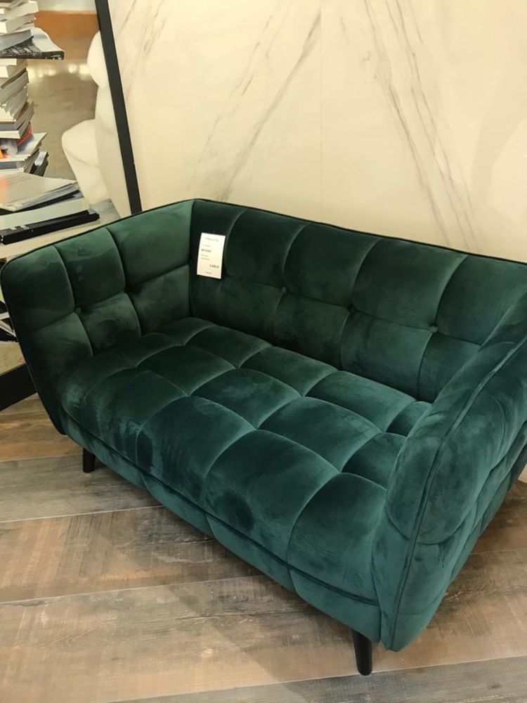 Nowa sofa tapicerowana butelkowa zieleń szezlong