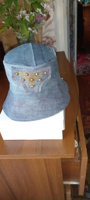 Панамка джинсовая,ручная работа