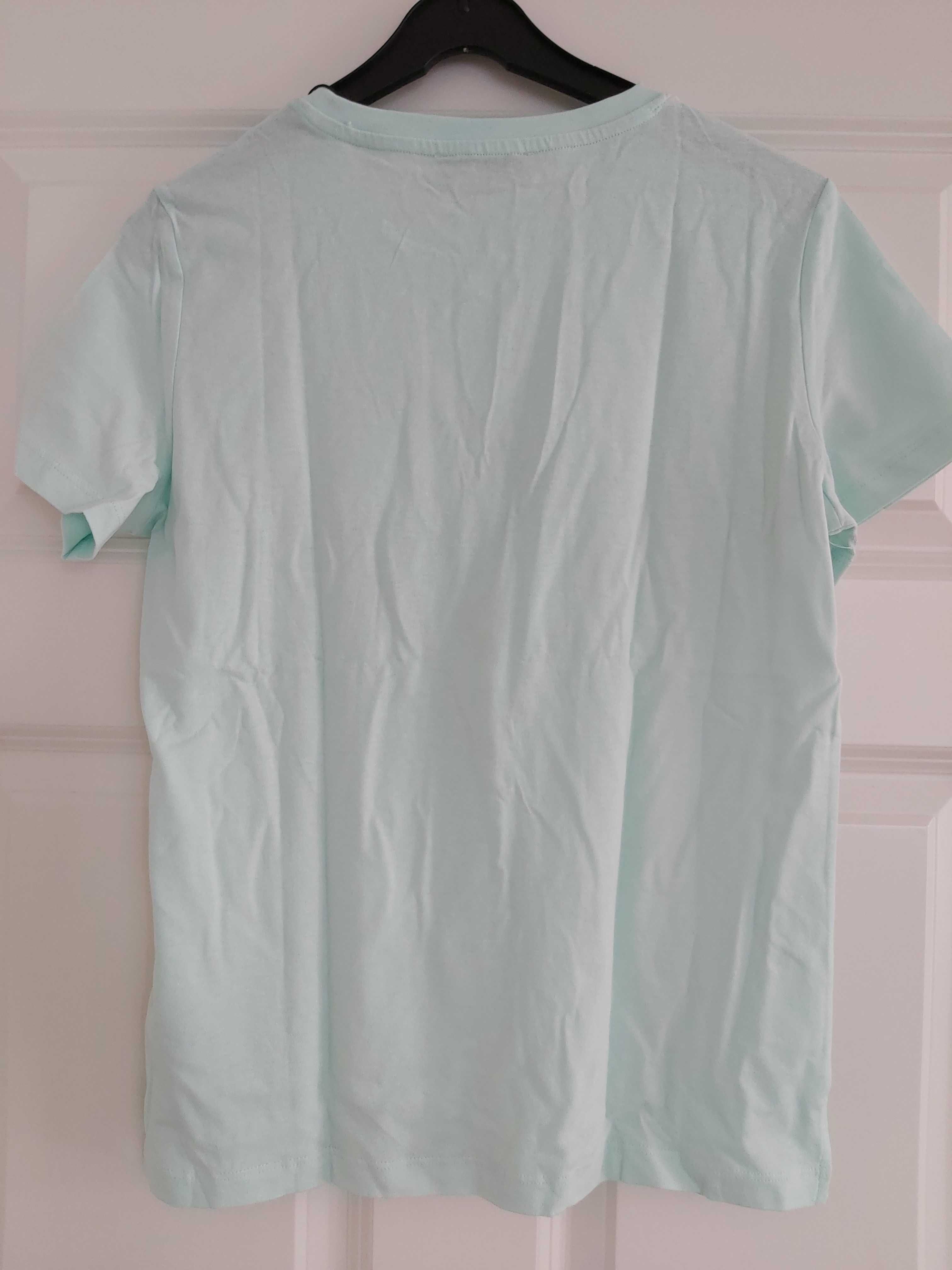 NOWY tshirt koszulka GUESS top M palmy miętowy