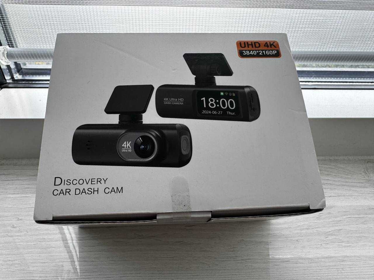 Видеорегистратор Dash Cam 4K + 1080P WiFi GPS + камера заднего вида.