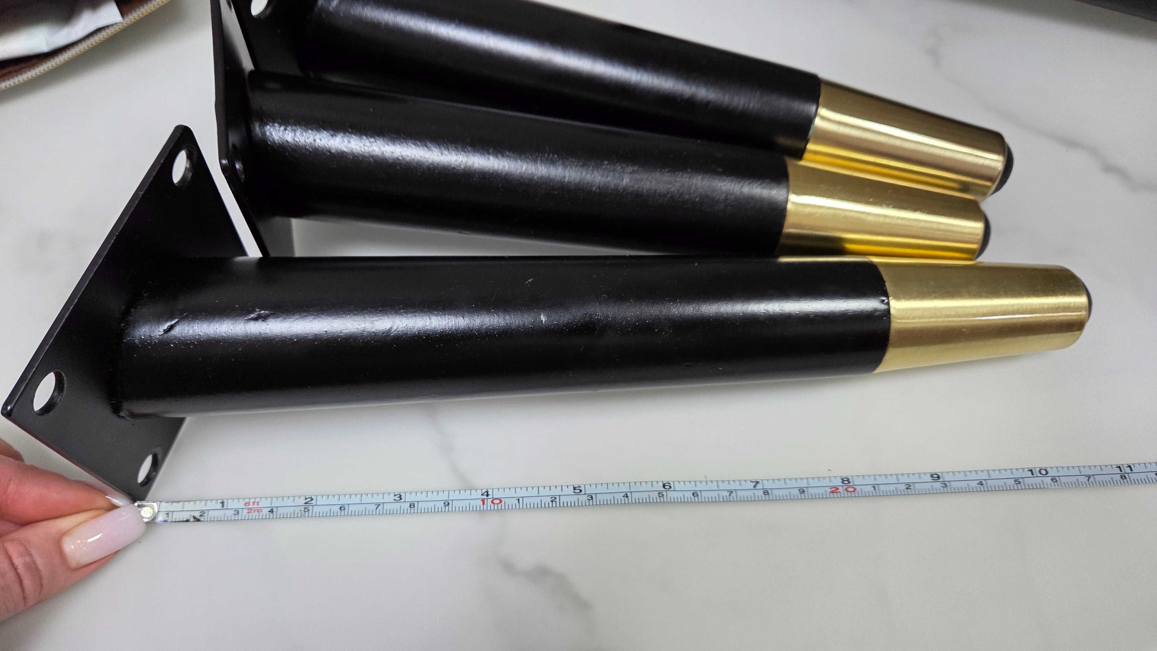 4x Noga meblowa 20/25 cm nóżka do sofy kanapy skośna czarna złota nowa