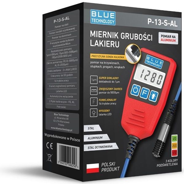 Miernik grubości lakieru BLUE TECHNOLOGY z sondą kulkową