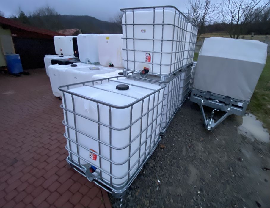 Zbiornik Paletopojemnik Mauzer 1000l Czysty F Vat na paliwo, wode itp.