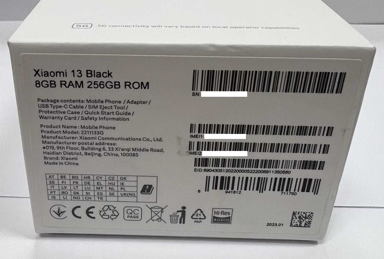 New Xiaomi 13 5G 8/256GB Czarny Black Kraków krakowska 4 Sklep GSM