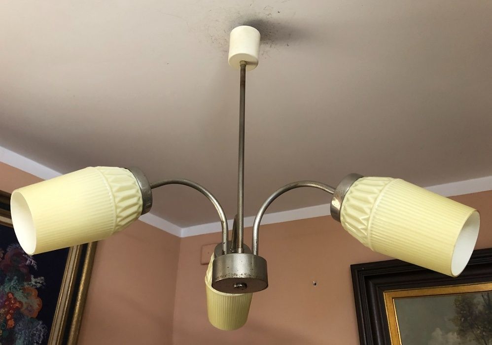 Trójramienny Żyrandol LAMPA Art Deco klosz