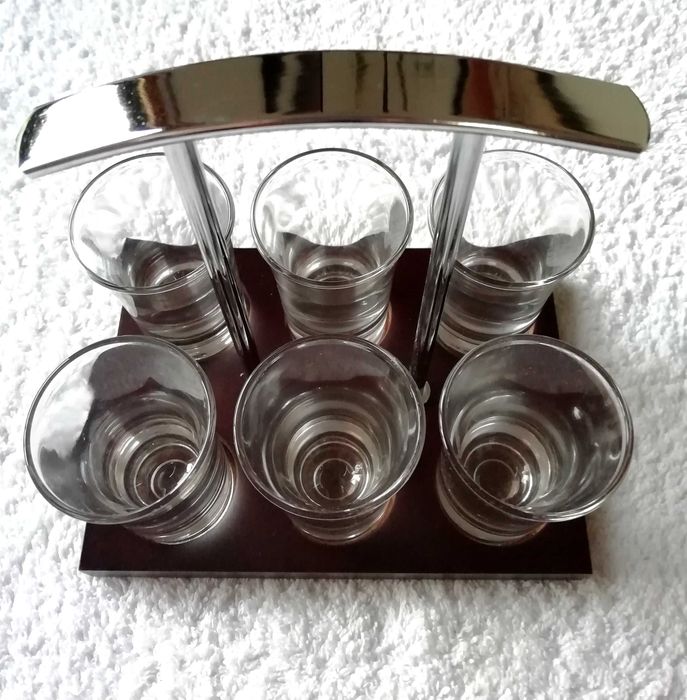 Conjunto de 6 copos de Shot com suporte, Novo da marca Pórtico