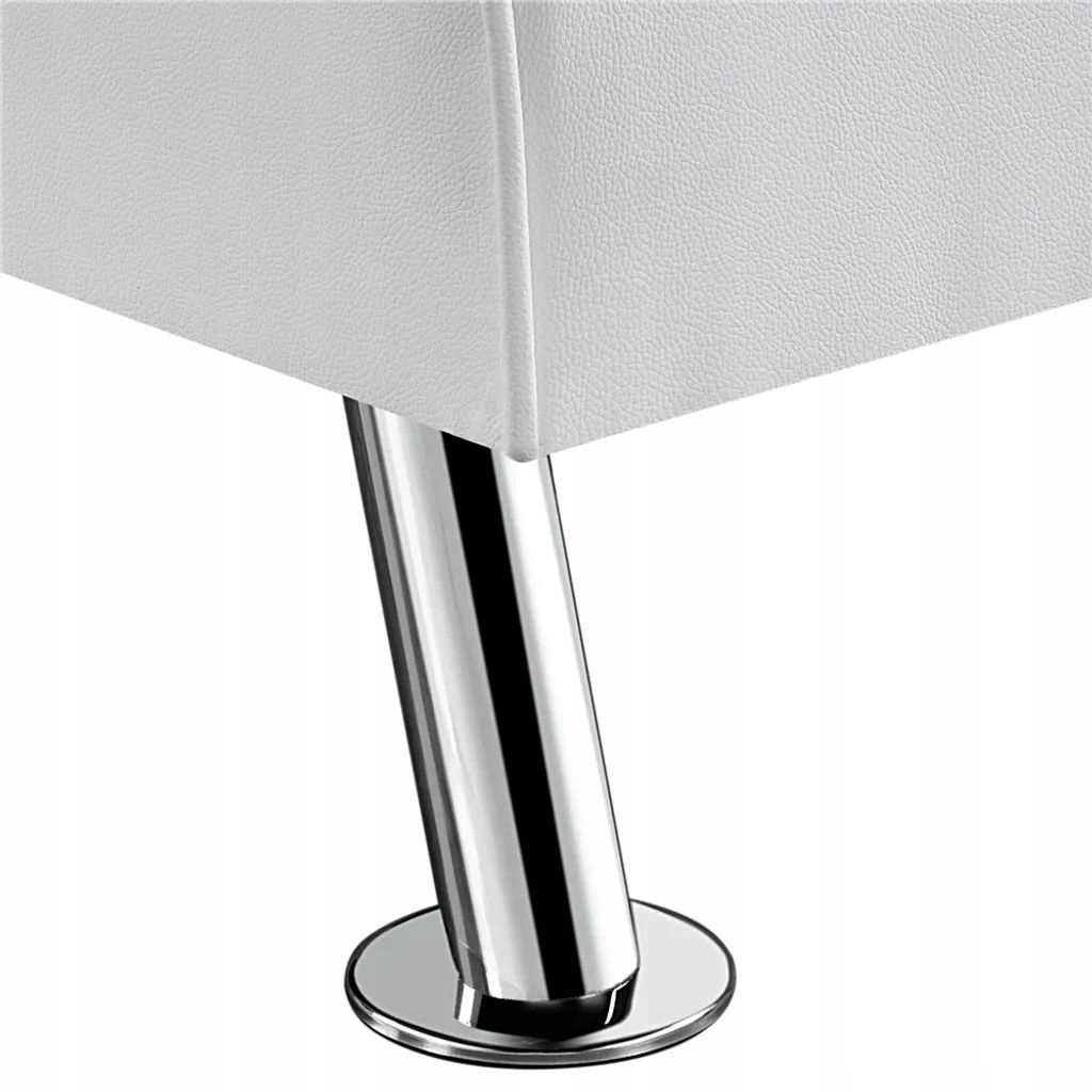 Łóżko sofa szezlong pojedyncze Yaheetech 166x76,5x40 biały ekoskóra
