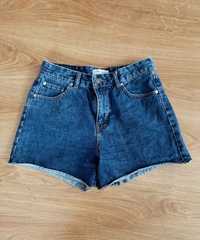 jeansowe spodenki na wysokim stanie szorty bermudy dżinsowe vintage
