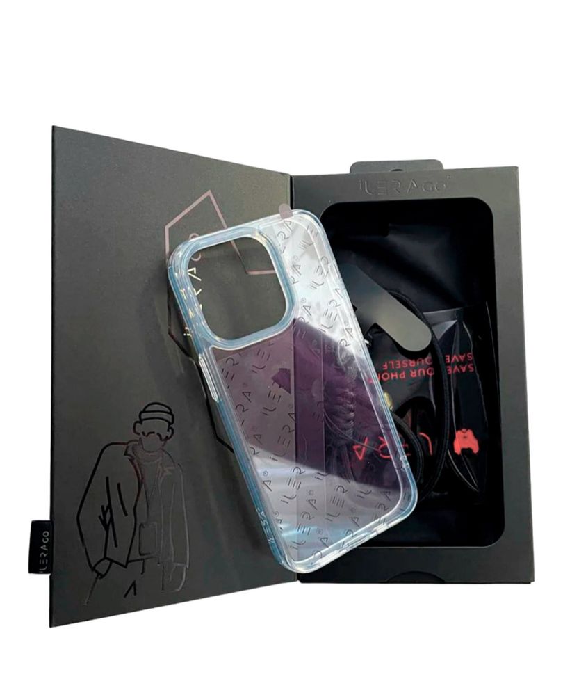 Набір захисне скло + чохол iLera Case+Hand stripe для iPhone 14 Pro
