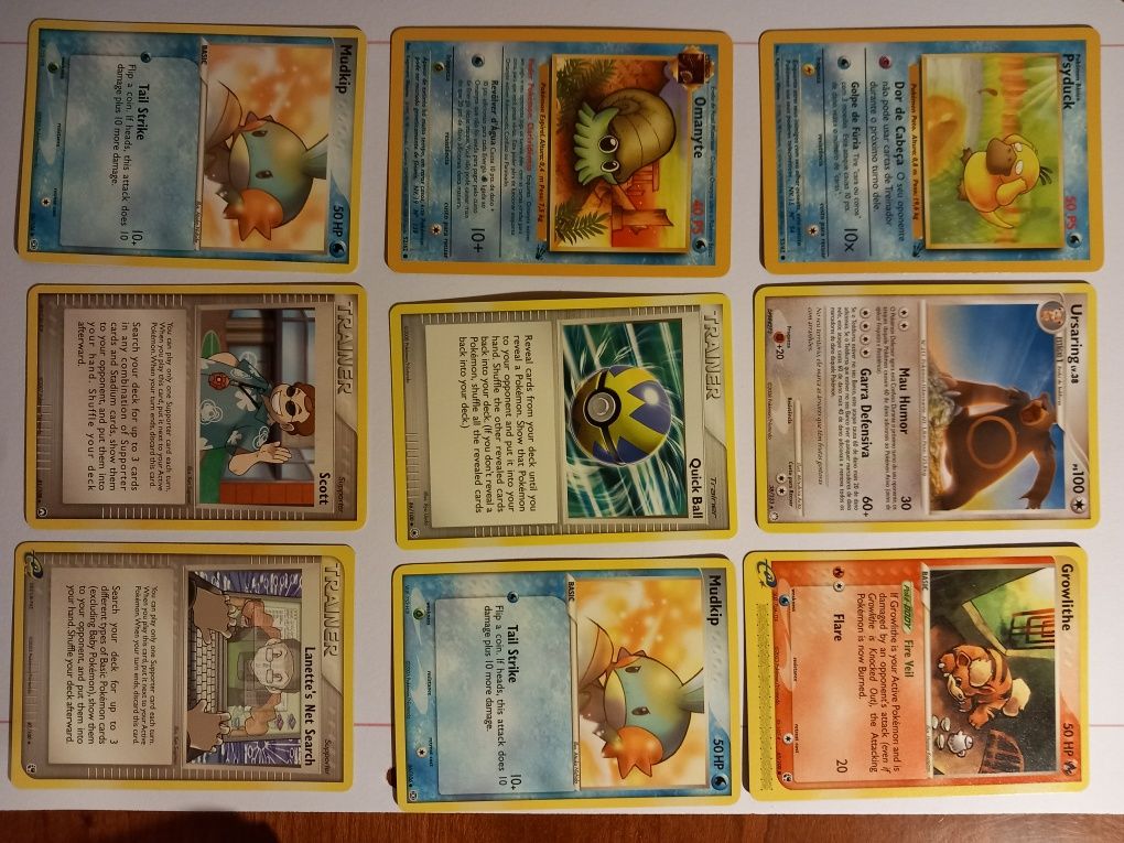 Cartas Pokémon várias edições