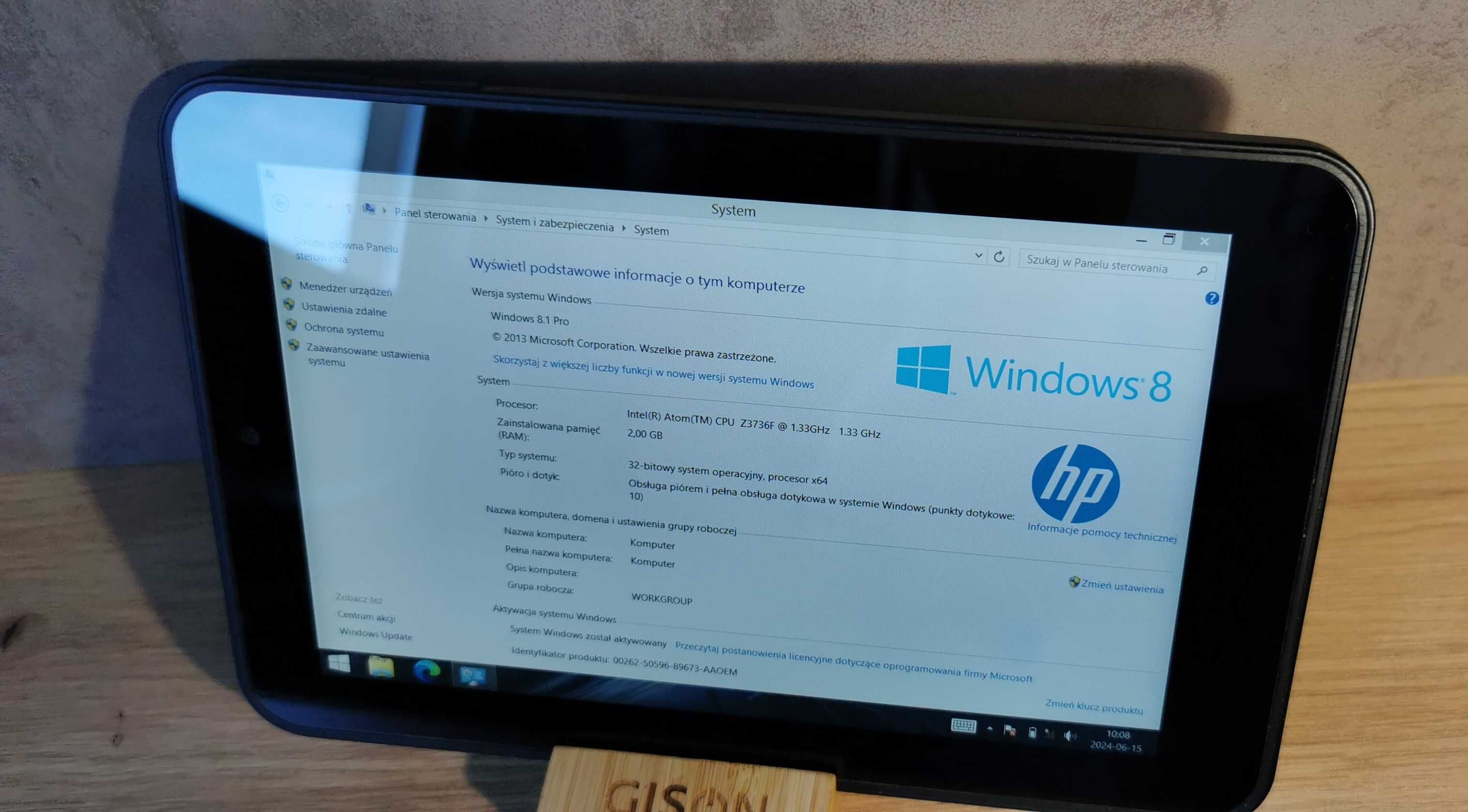 HP Tablet Pro 408 Intel Atom Z3736F/2GB Ram/32GB /Windows 8 #002
