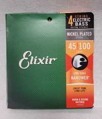 Stalowe struny do gitary basowej 4-strunowej firmy Elixir 45/100