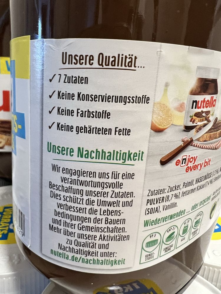 Nutella z Niemiec 1 kg