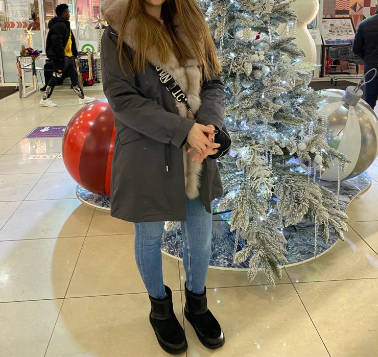 Парка Куртка з натуральним хутром пісец + кролик