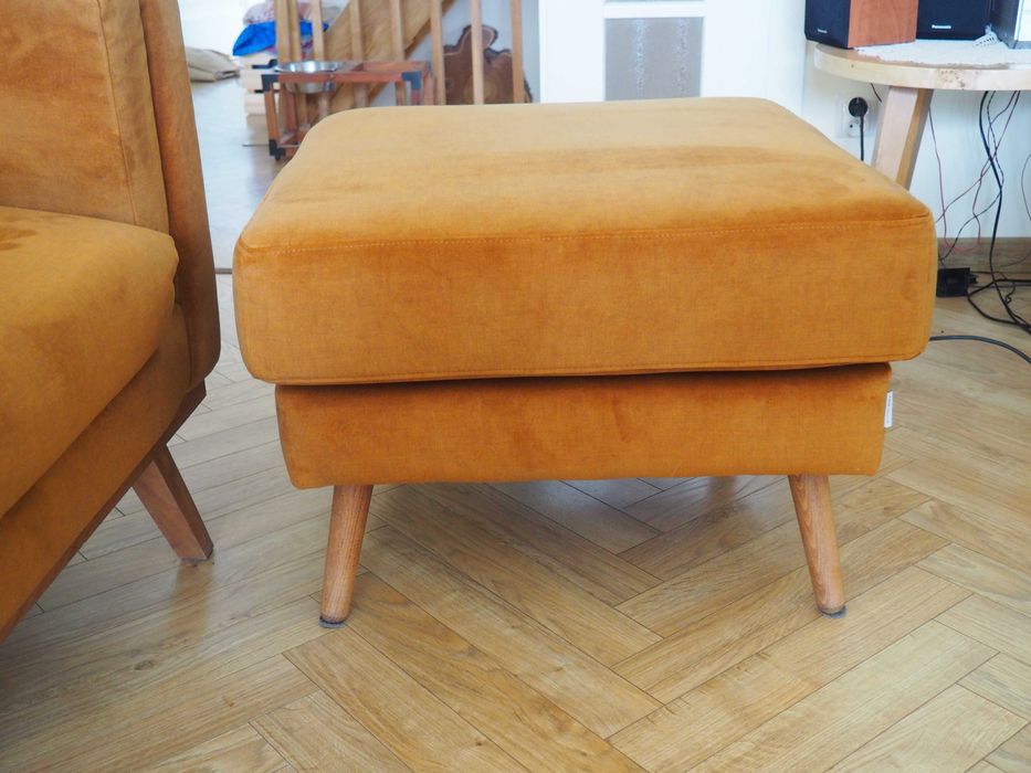 Kanapa, fotel i puff - Scandicsofa, stan doskonały, piękne kolory