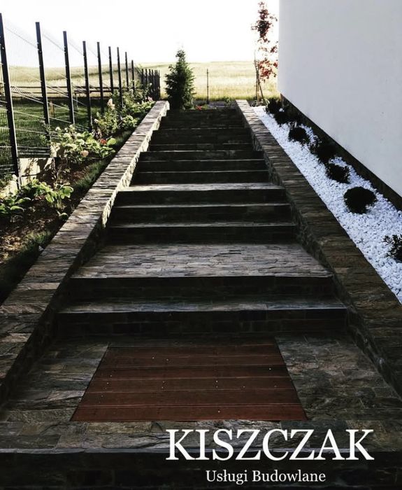 Mury z łupka, Ogrodzenie, kamień naturalny, mury oporowe, kamień