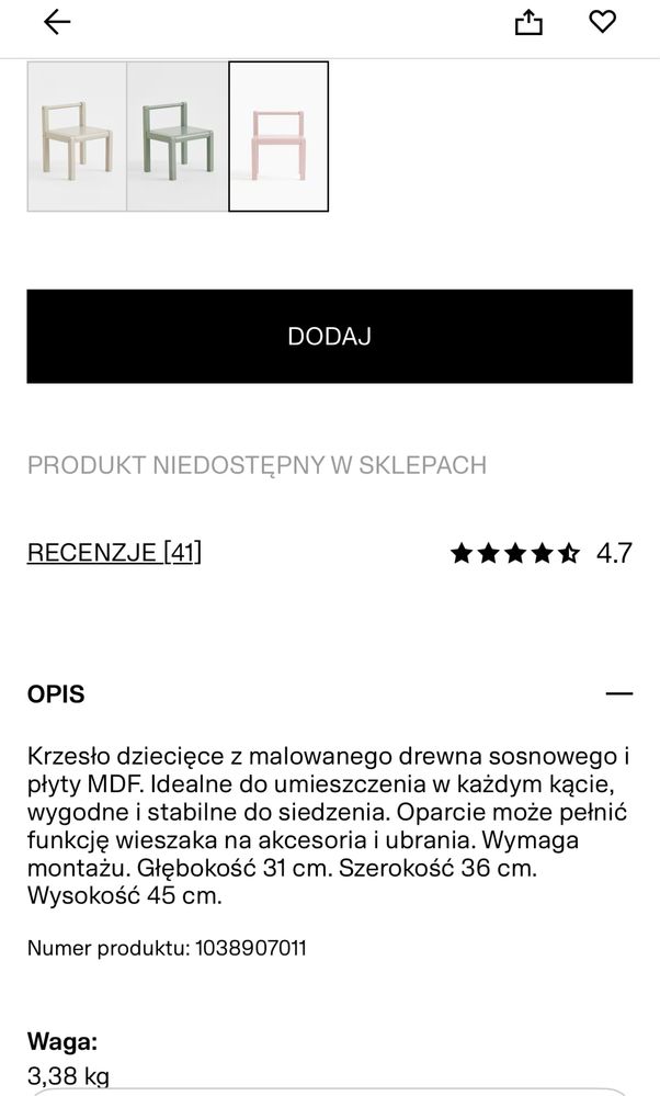 Stolik i krzeselko hm
