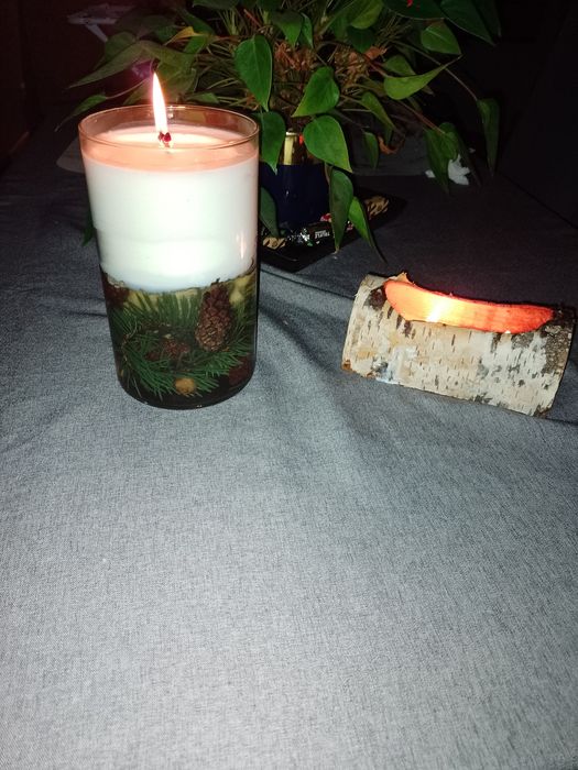 Świeca Sojowa w naturalnym drewnie