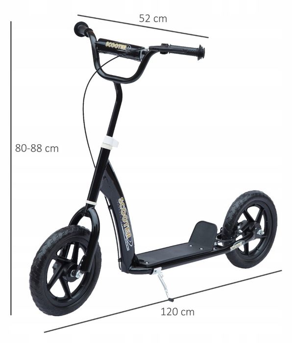 Hulajnoga miejska dla dzieci scooter czarna do 100 kg