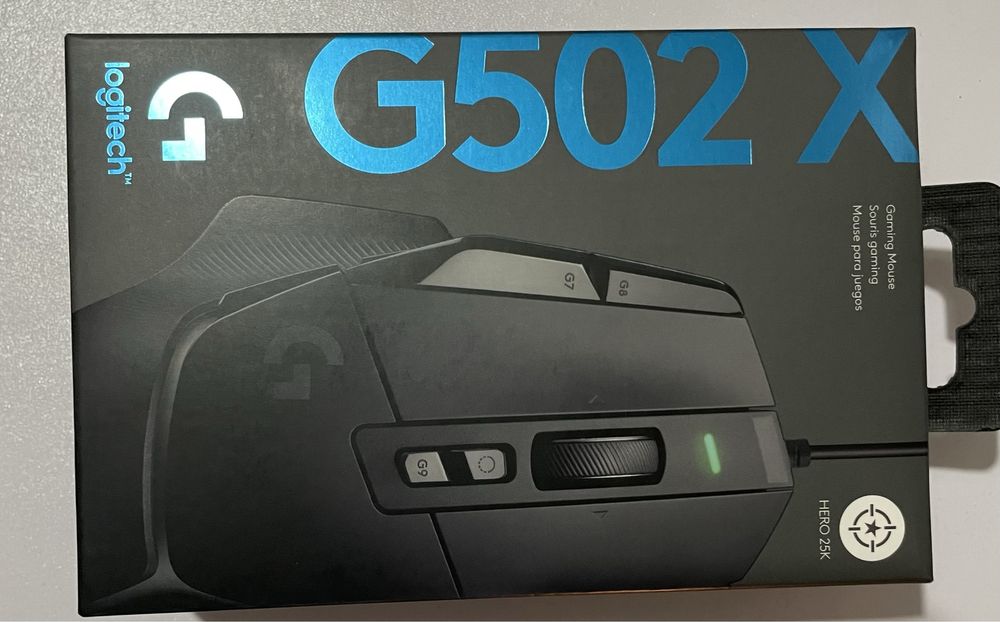 Rato Óptico Logitech G502 X Wired Hero 25600DPI Gaming Preto NOVO