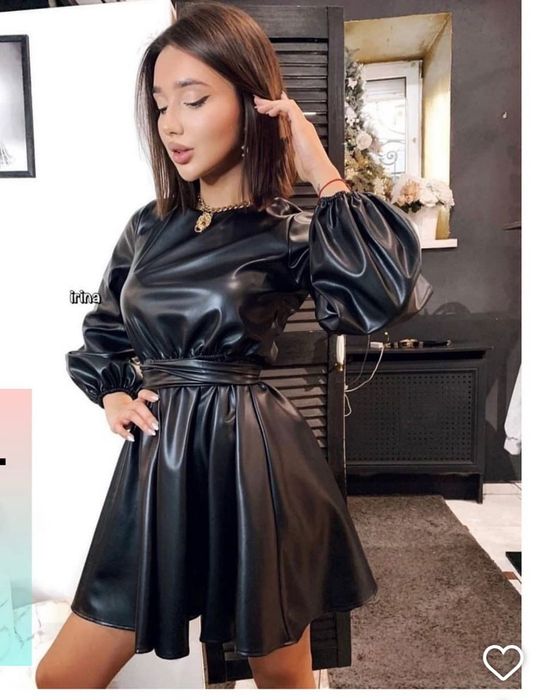 Плаття шкіряне чорне