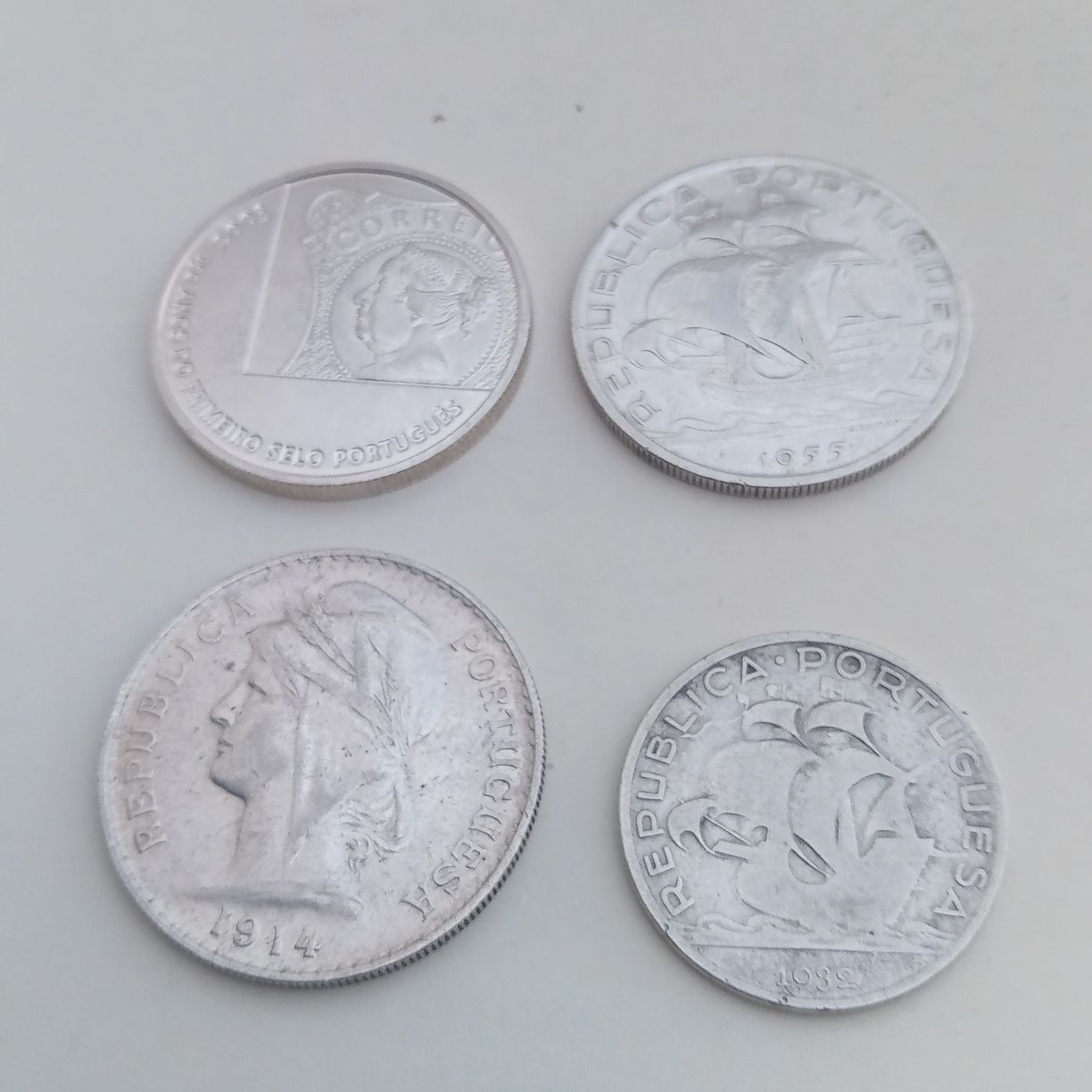 conjunto 4 moedas de prata