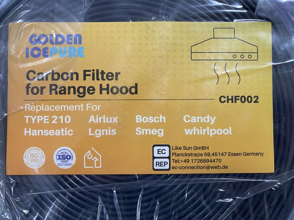 Golden icepure 2 filtry węglowe do okapu CHF002 TYP 210