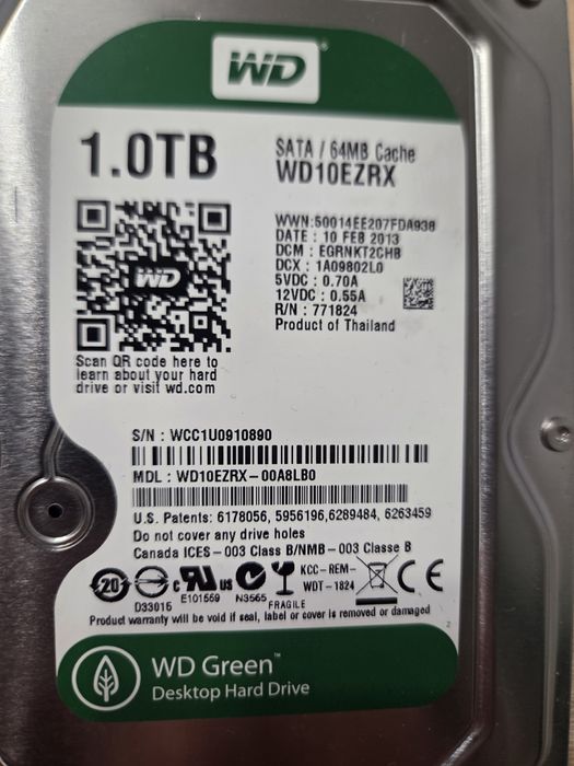 Dysk HDD 1TB WD10EZRX 3,5 cala SATA