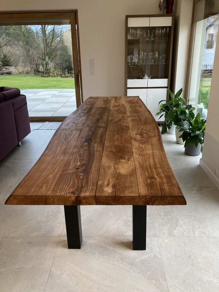 Stół drewniany z litego drewna dab jesion 265x105-110x4