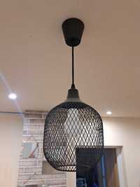 Lampa ażurowa loft czarna wisząca metalowa