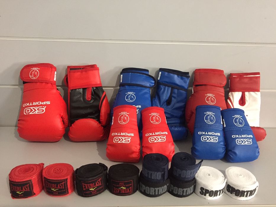 Детские боксерские перчатки Бинты Sportko тренировочные 6,7,8,10,12унц