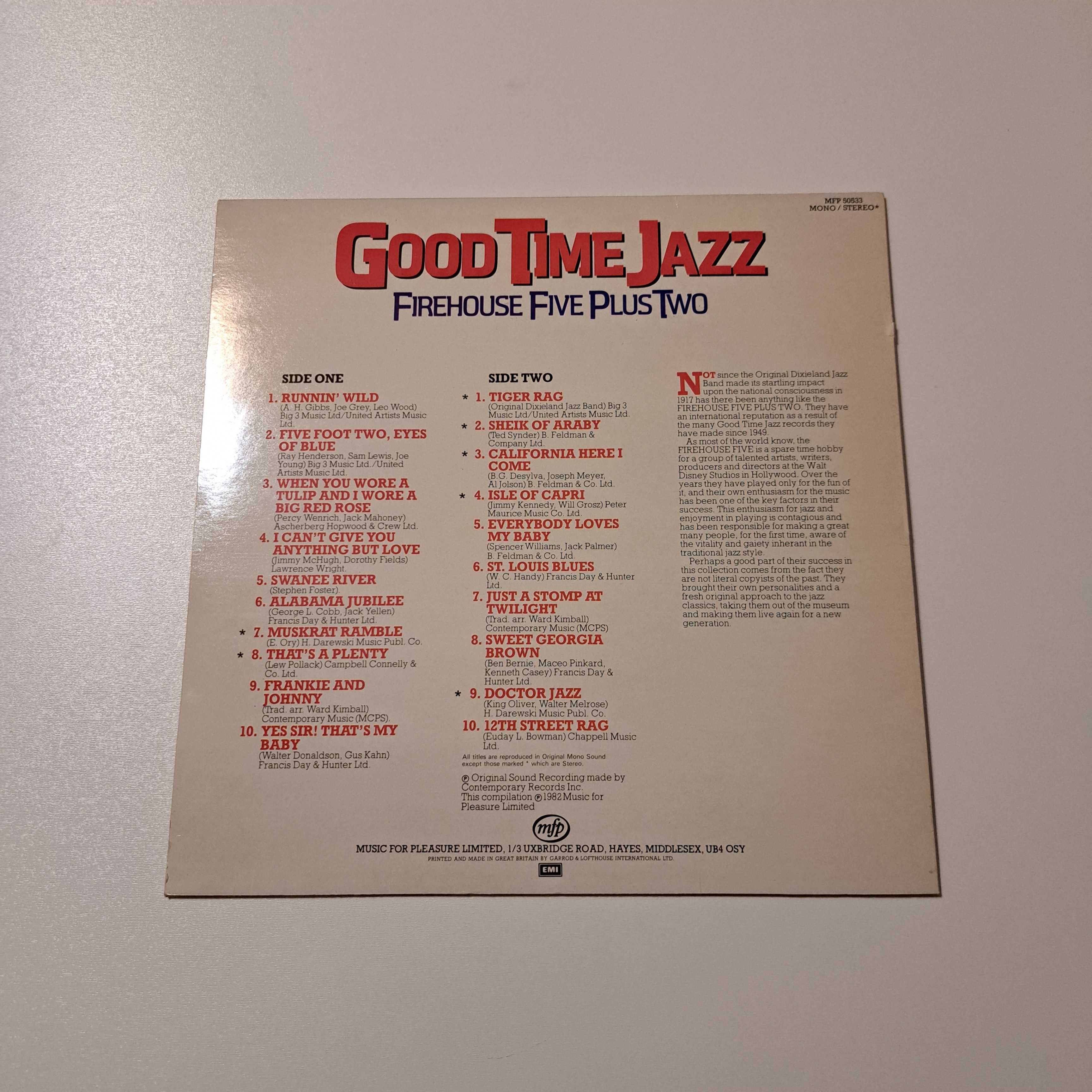 Płyta Winylowa Good Time Jazz - Firehouse Five Plus Two