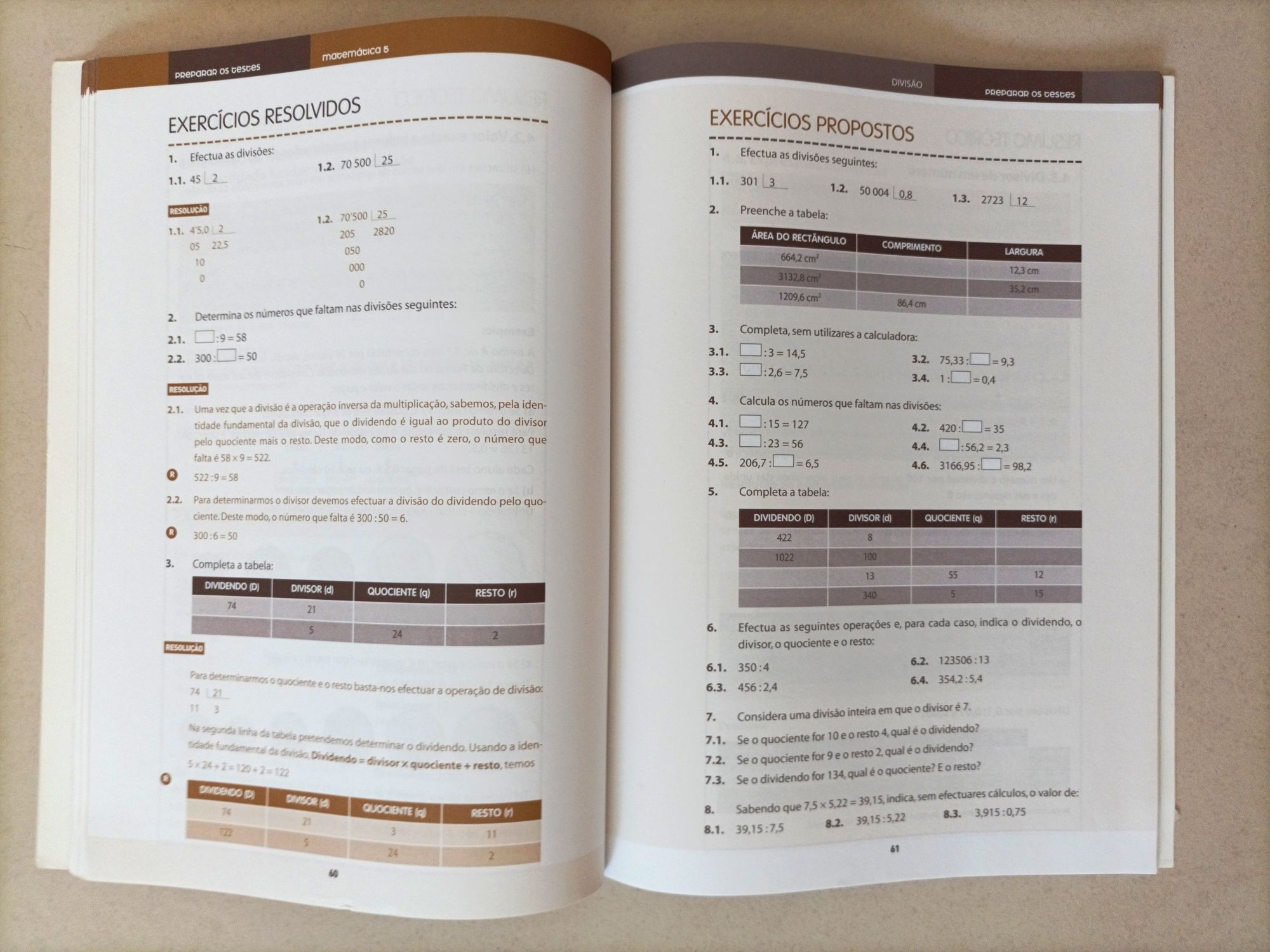 Preparar os Testes 5 - Matemática 5° Ano - Manual Auxiliar