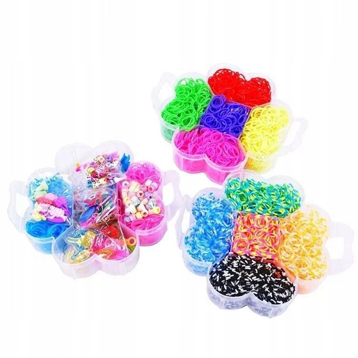 Zestaw Gumek Do Robienia Bransoletek Kreatywny Mocne Xxl Kolory Gumki