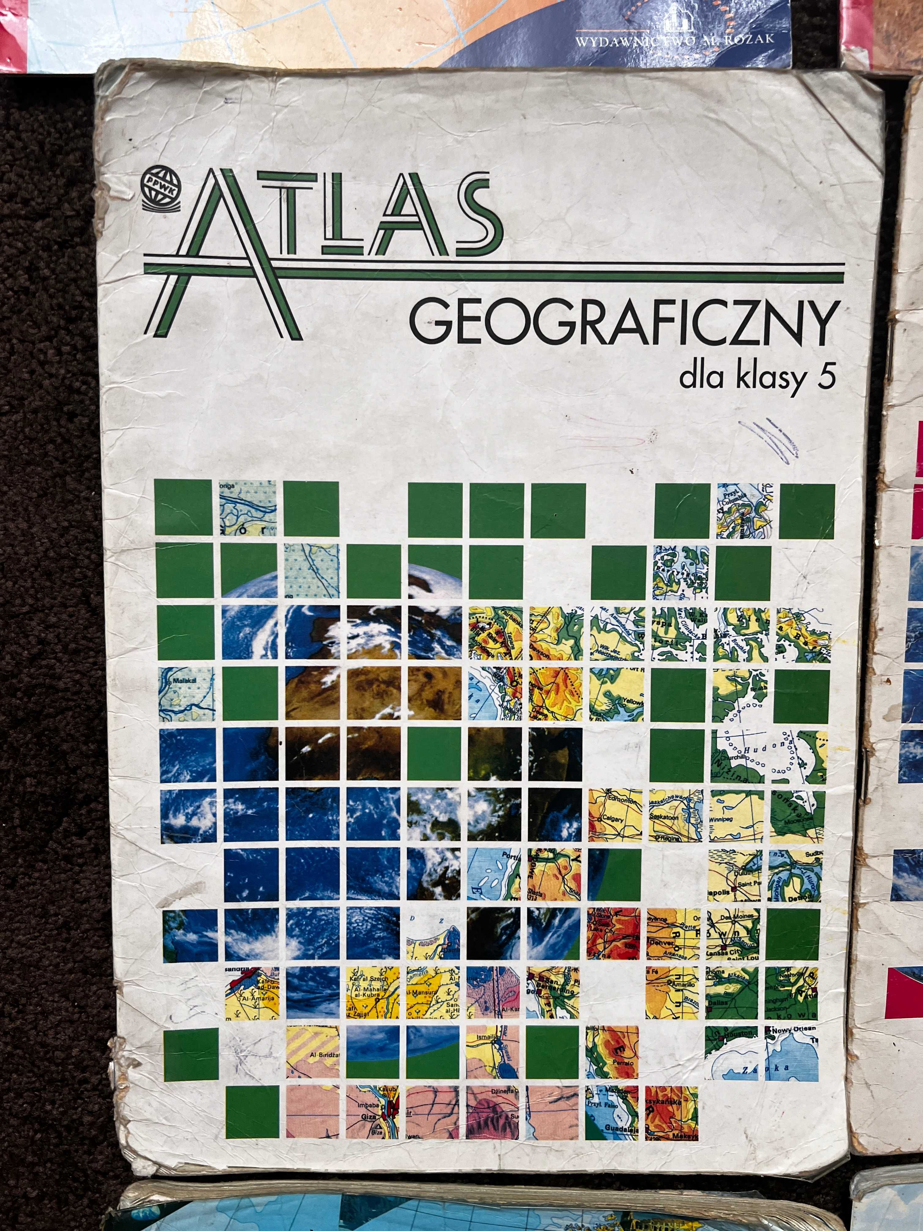 Zestaw atlas geograficzny 6 sztuk geografia