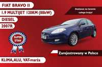 Fiat Bravo 1.9 MULTIJET 2007 klima sprowadzony, zarejestrowany w Polsce VAT-Marża